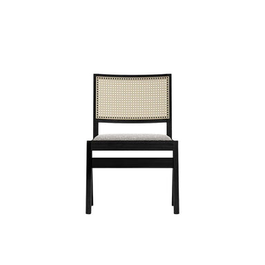 Front Facing View of The Javert Side Chair With Pearl Fabric and Color