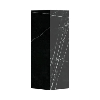 Angled View of The Liza Pedestal in Black Marble