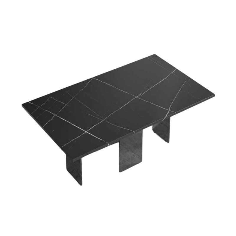 Top View of The Marbella Dining Table With a Black Pietra Ceramic Surface