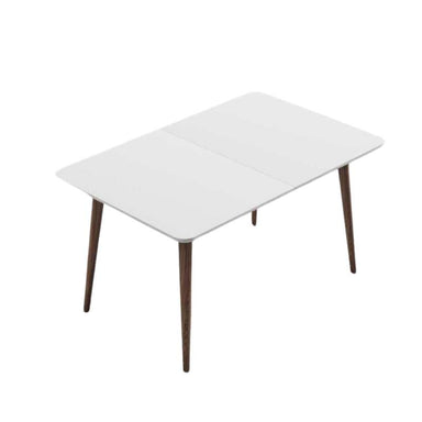 Top View of The Marcus Dining Table in a White Lacquer 