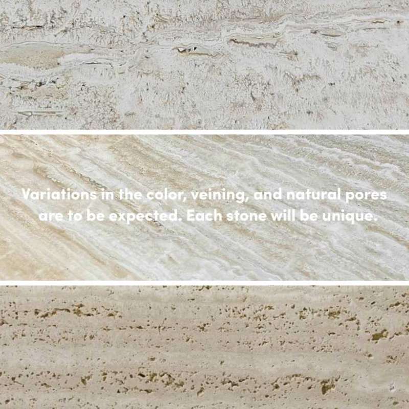 View of Some The Different Color, Veining, and Natural Pore Possibilities Can Be Expected With Each New Cut of Stone