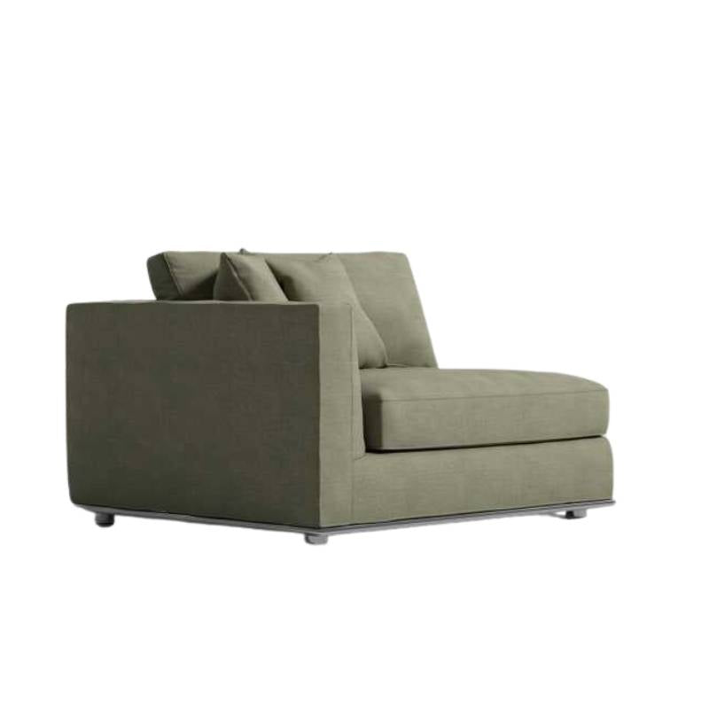 Angled Side View of The Milo 1 Seater Left Arm in Esme Fabric and Color