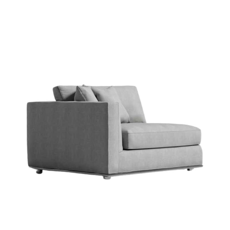 Angled Side View of The Milo 1 Seater Left Arm in Malmo Fabric and Color