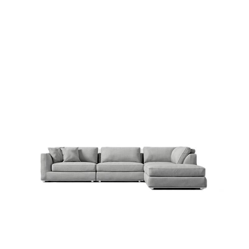 Front Facing View of The Milo Corner Right Facing Sectional Malmo Fabric and Color