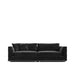 Front Facing View of The Milo Sofa in Black Plush Velvet fabric and Color