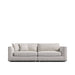 Front Facing View of The Milo Sofa in Pearl Fabric and Color