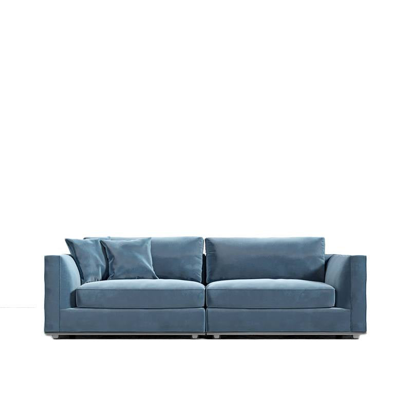 Front Facing View of The Milo Sofa in Solstice Fabric and Color