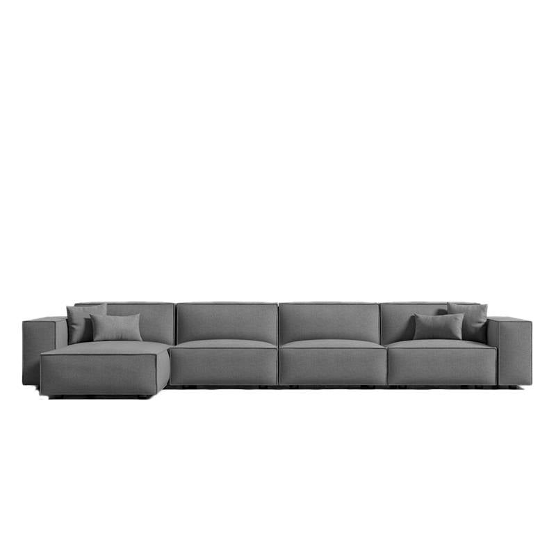 Front Facing View of The Porter Extended Left Hand Sectional in Fin Fabric and Color 