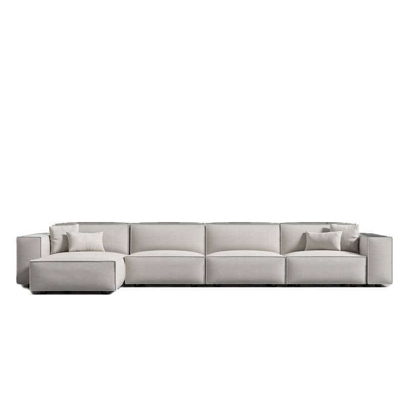 Front Facing View of The Porter Extended Left Hand Sectional in Oyster Fabric and Color 