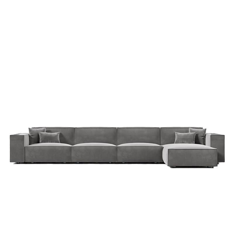 Front Facing View of The Porter Extended Right Hand Sectional in Glacier Grey Fabric and Color 