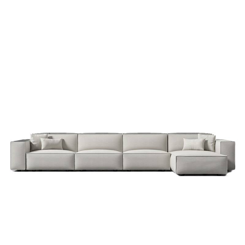 Front Facing View of The Porter Extended Right Hand Sectional in Oyster Fabric and Color 