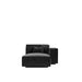 Front Facing View of The Porter Right Arm Chaise in Black Color and Fabric