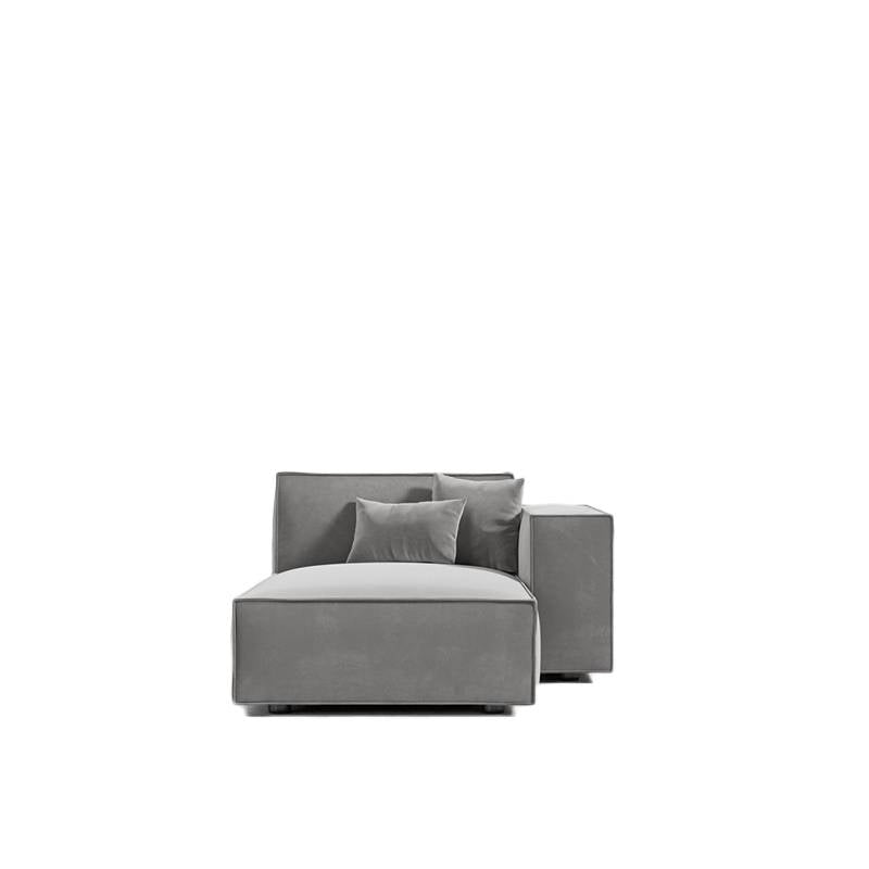 Front Facing View of The Porter Right Arm Chaise in Glacier Grey Color and Fabric