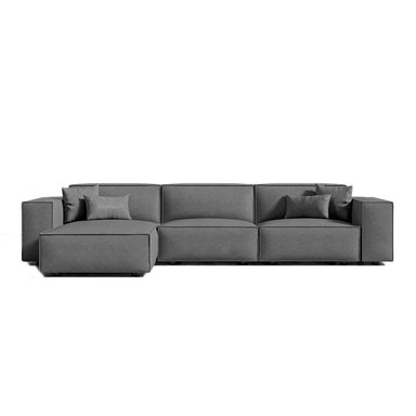 Front Facing View of The Porter Sectional Left Hand Sofa in Fin Color and Fabric