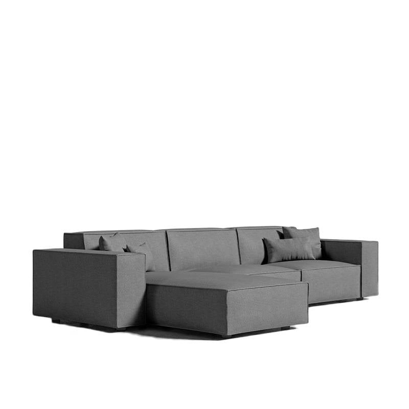 Angled View of The Porter Sectional Left Hand Sofa in Fin Color and Fabric