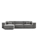 Front Facing View of The Porter Sectional Left Hand Sofa in Glacier Grey Color and Fabric