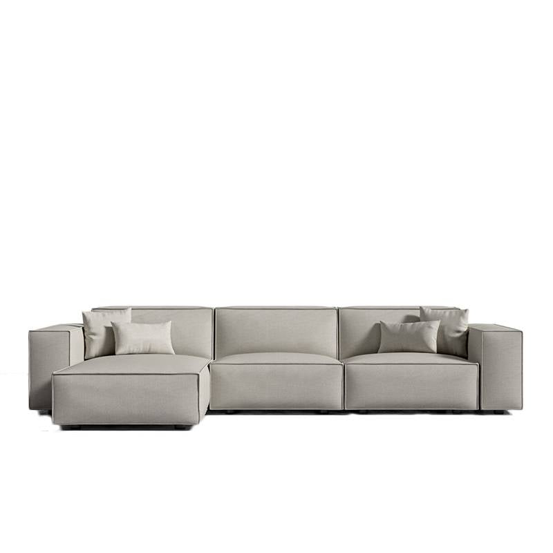 Front Facing View of The Porter Sectional Left Hand Sofa in Oyster Color and Fabric