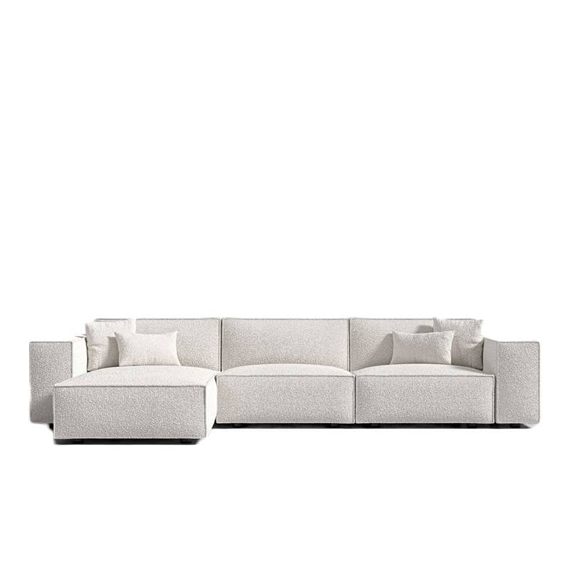 Front Facing View of The Porter Sectional Left Hand Sofa in Pearl Color and Fabric