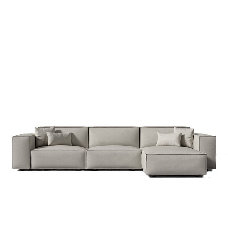 Front Facing View of The Porter Sectional Right Hand Sofa in Oyster Color and Fabric