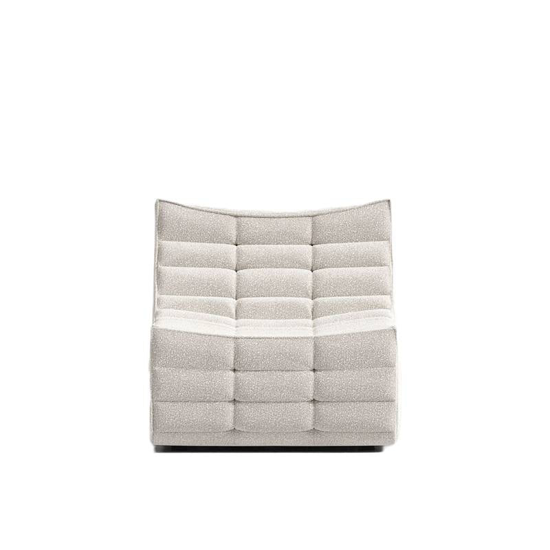 Front Facing View of The Tanner Armless Modular Sectional Piece With Pearl Fabric