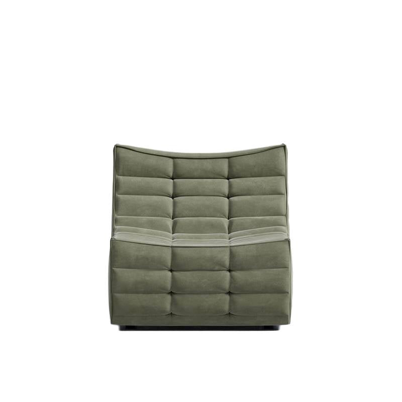 Front Facing View of The Tanner Armless Modular Sectional Piece With Sage Fabric