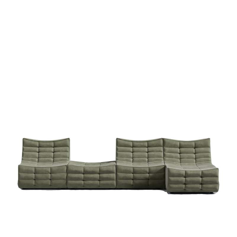 Front Facing View of The Tanner Modular Sectional in Sage Fabric and Color