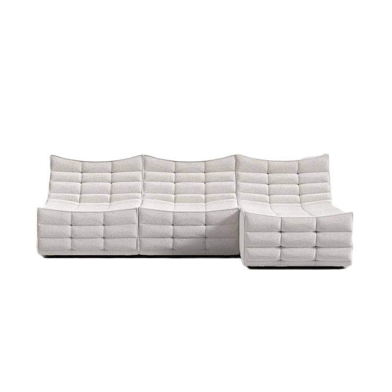 Front Facing View of The Tanner Sectional Sofa in Pearl Color and Fabric