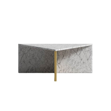 Front Facing View of The Terra Coffee Table - High With White Carrara Marble