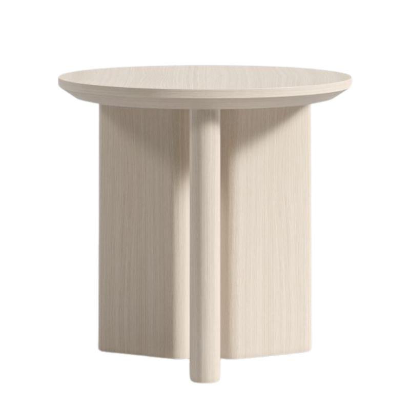 Front View of The Trio Side Table in Natural Oak Veneer