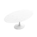 Top View of The Tulip Table Oval in White Lacquer Veneer and White Base