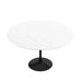 Top View of The Tulip Table Round in White Lacquer Surface and Black Base