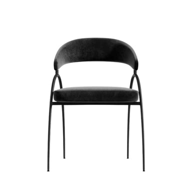 Front Facing View of The Uma Dining Chair in Black