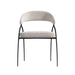 Front Facing View of The Uma Dining Chair in Pearl Fabric and Color