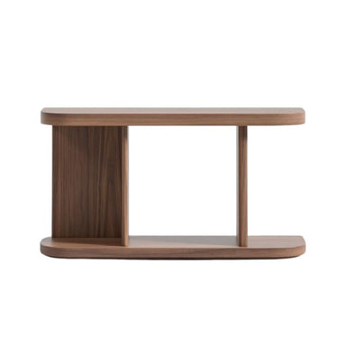 Front Facing View of The Uni End Table With Walnut Veneer